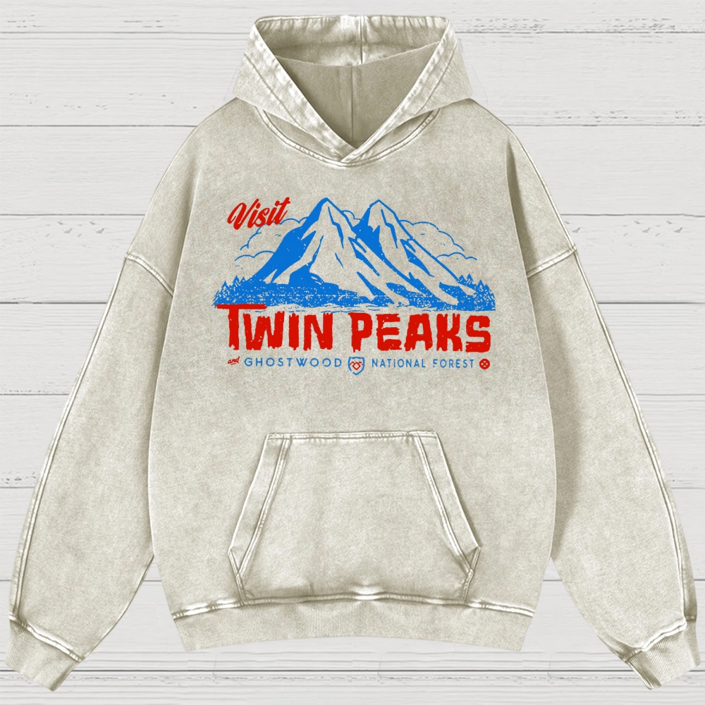 Retro Forest Fictional Nature Reserve Washed Hoodies