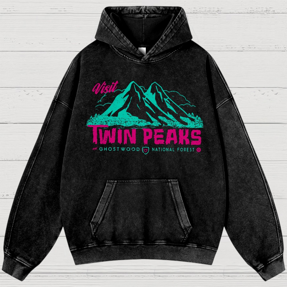 Retro Forest Fictional Nature Reserve Washed Hoodies