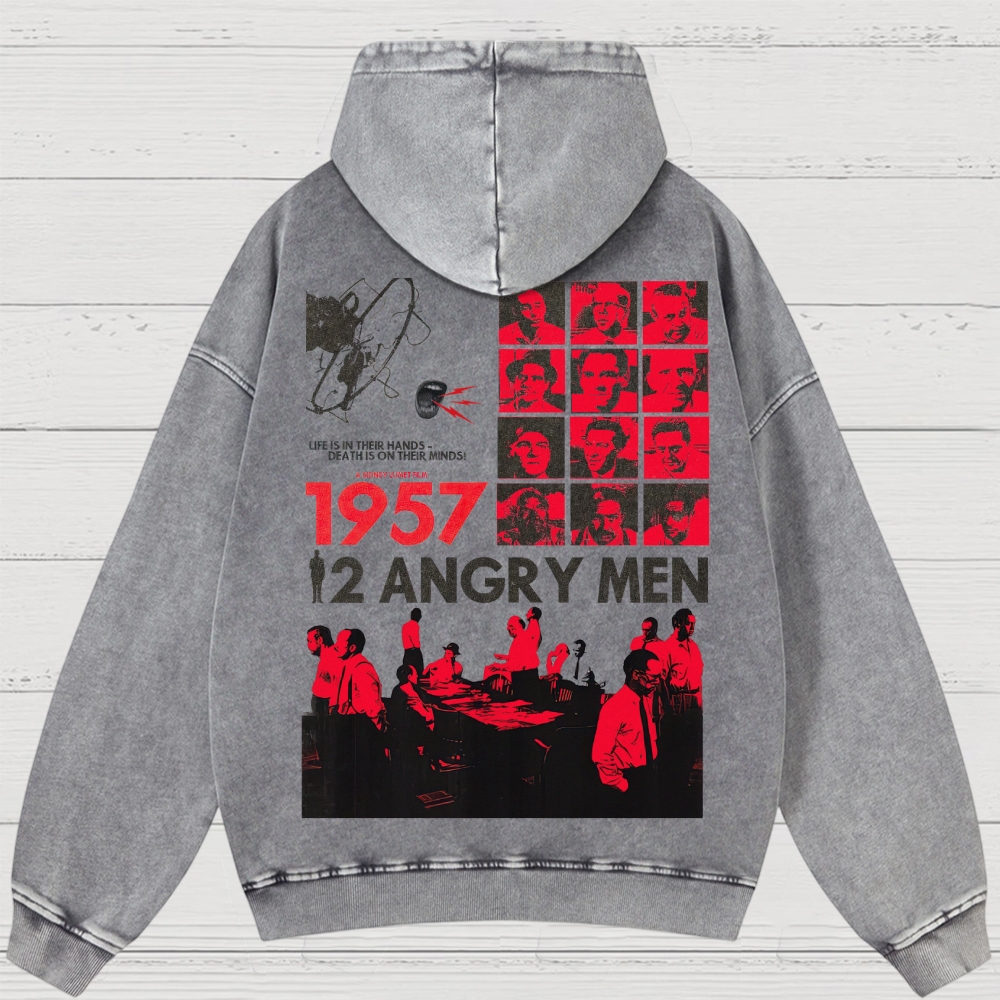 Western Noir Silhouette Washed Hoodies 