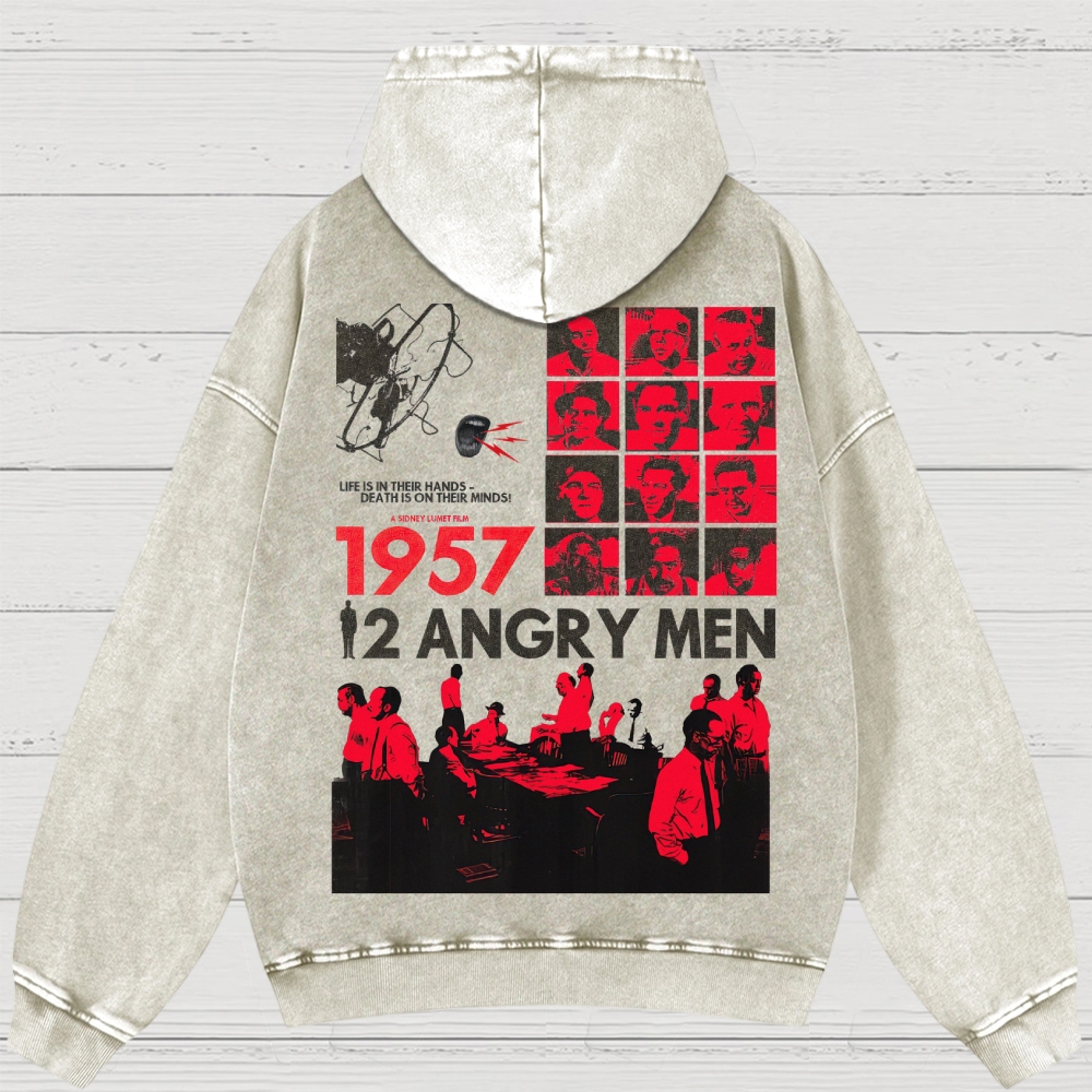 Western Noir Silhouette Washed Hoodies 