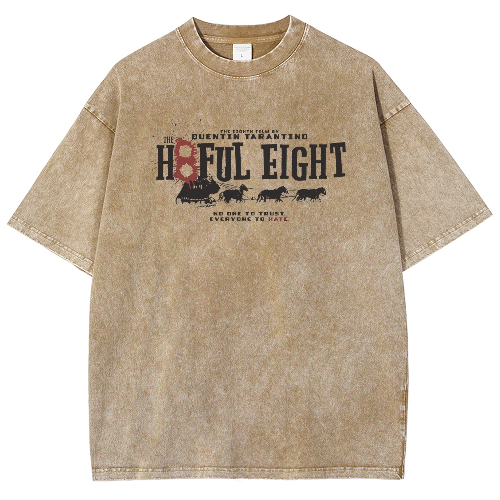 Western Crime Drama Character Graphic Retro Washed T-Shirt