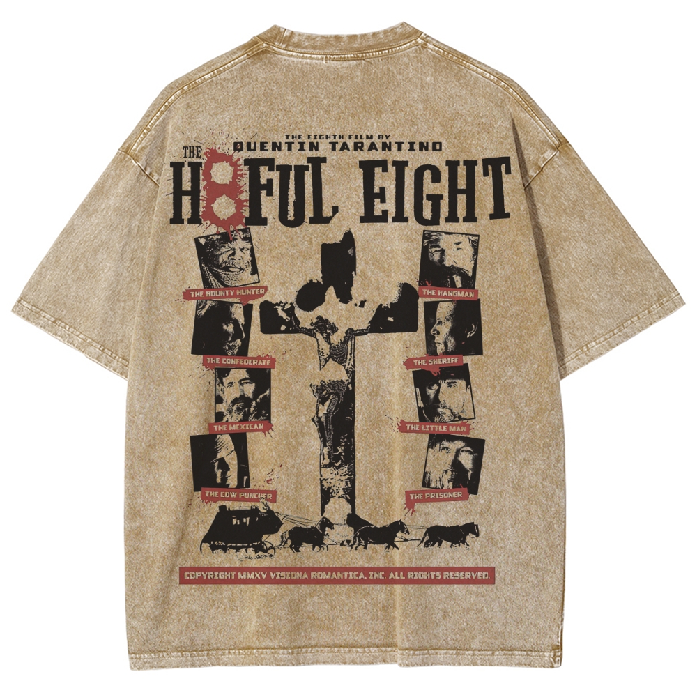 Western Crime Drama Character Graphic Retro Washed T-Shirt