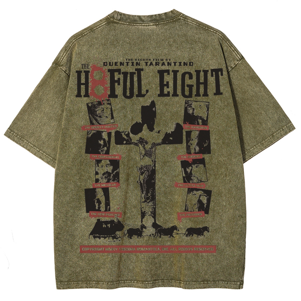 Western Crime Drama Character Graphic Retro Washed T-Shirt