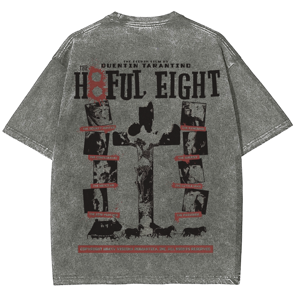 Western Crime Drama Character Graphic Retro Washed T-Shirt