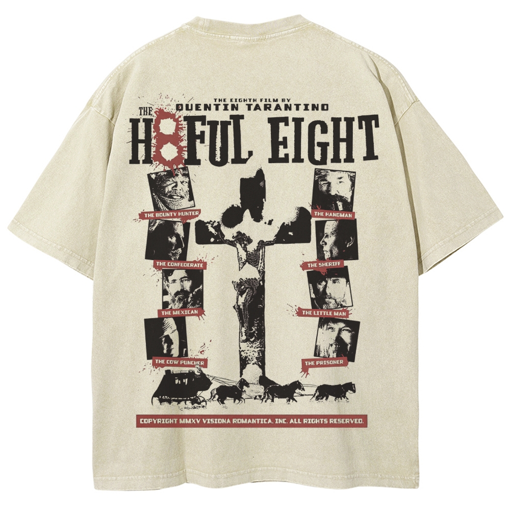 Western Crime Drama Character Graphic Retro Washed T-Shirt