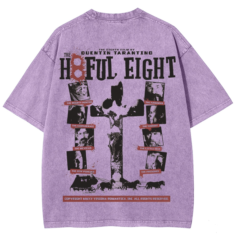 Western Crime Drama Character Graphic Retro Washed T-Shirt