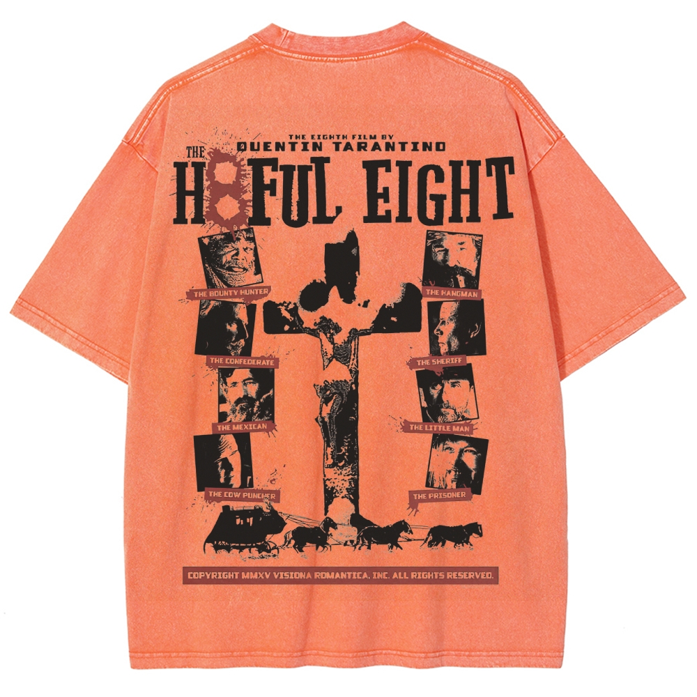 Western Crime Drama Character Graphic Retro Washed T-Shirt