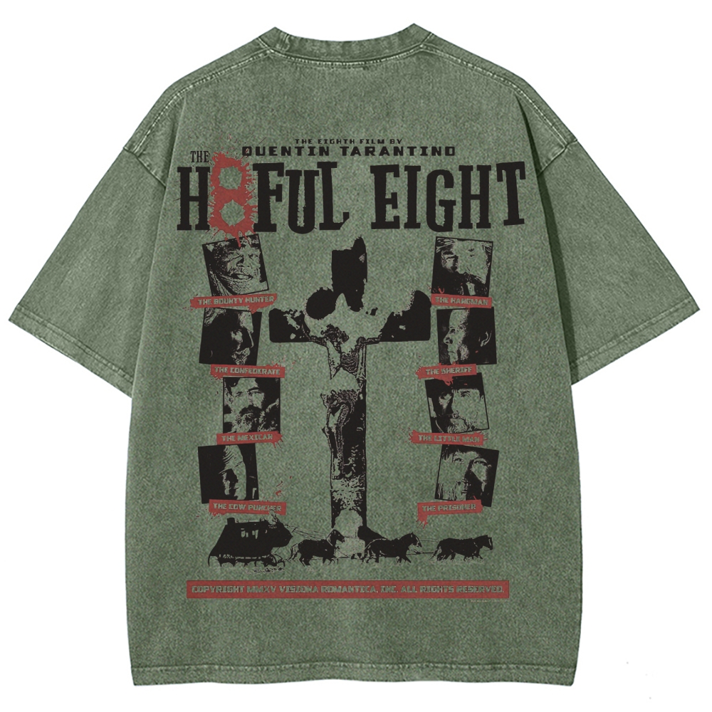 Western Crime Drama Character Graphic Retro Washed T-Shirt