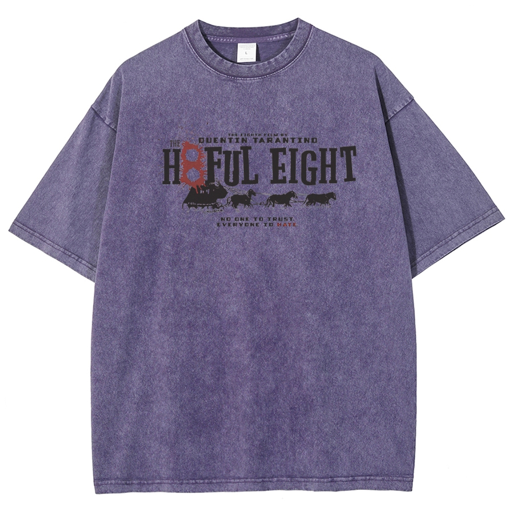 Western Crime Drama Character Graphic Retro Washed T-Shirt