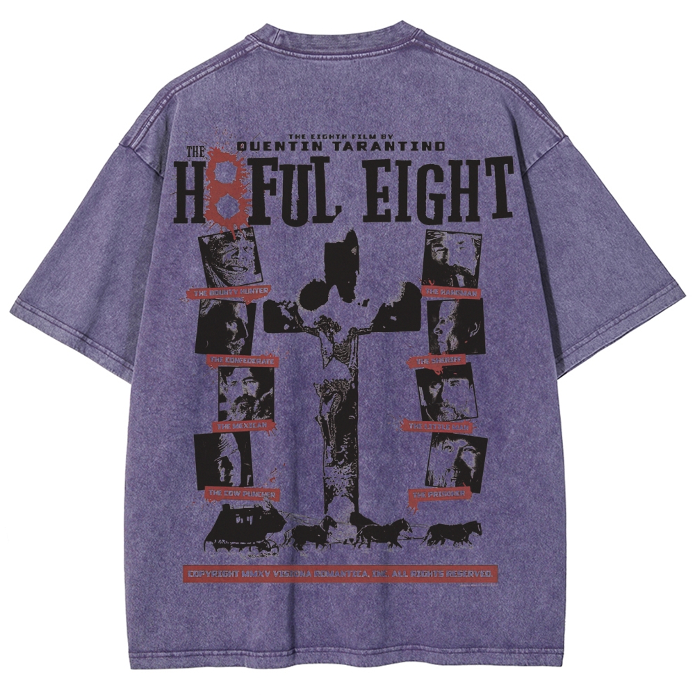 Western Crime Drama Character Graphic Retro Washed T-Shirt