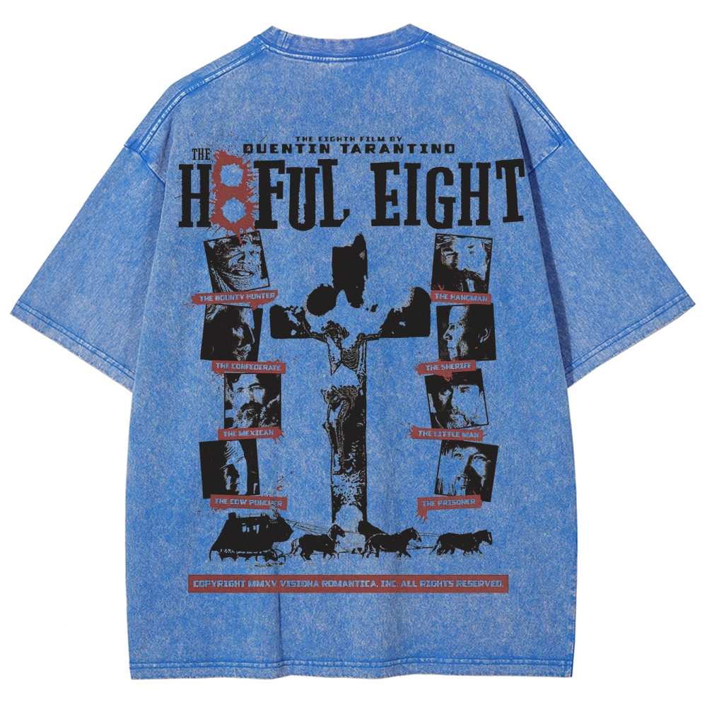 Western Crime Drama Character Graphic Retro Washed T-Shirt