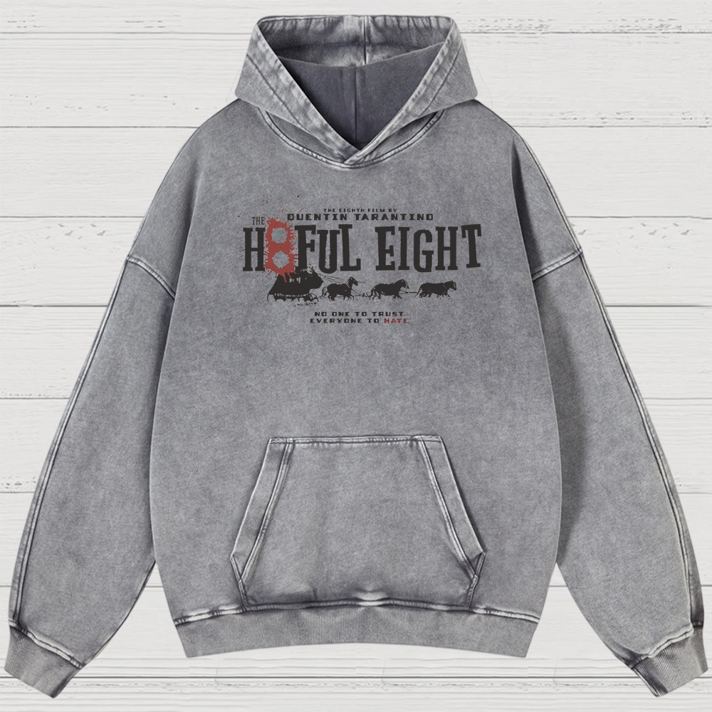 Western Crime Drama Character Graphic Retro Washed Hoodies