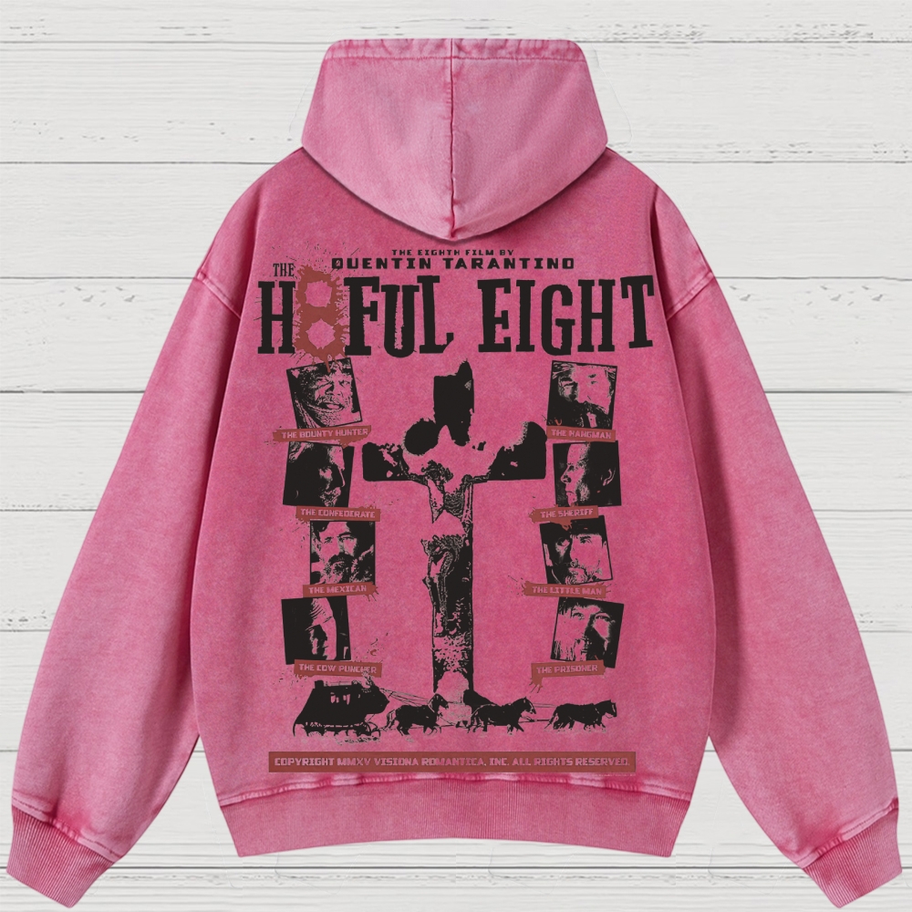 Western Crime Drama Character Graphic Retro Washed Hoodies