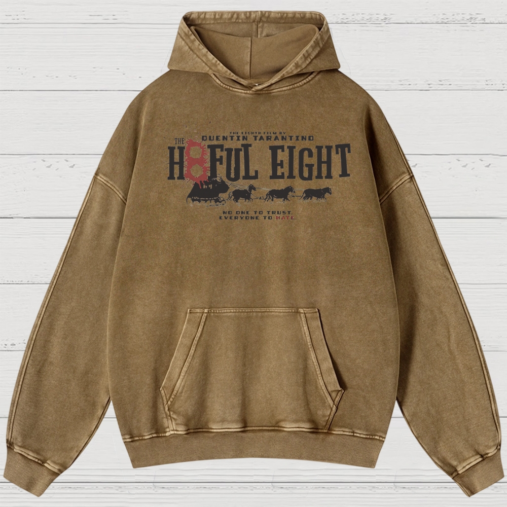 Western Crime Drama Character Graphic Retro Washed Hoodies