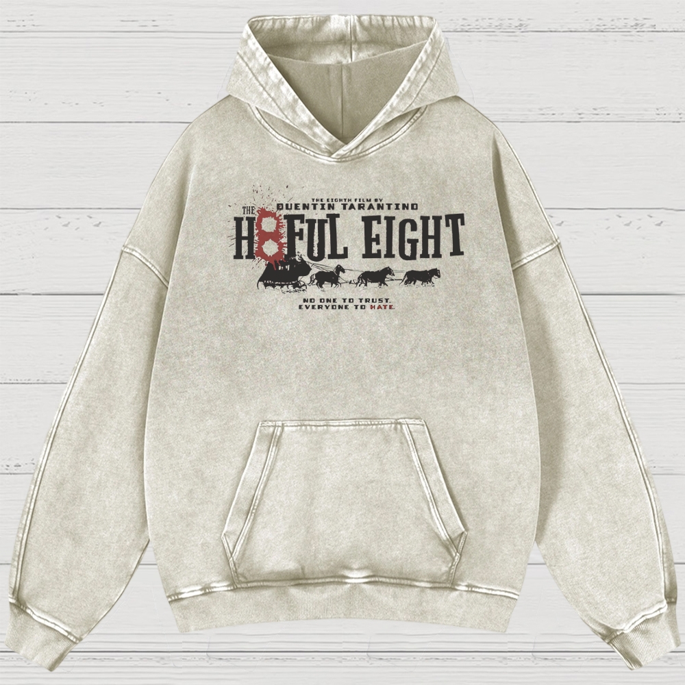 Western Crime Drama Character Graphic Retro Washed Hoodies