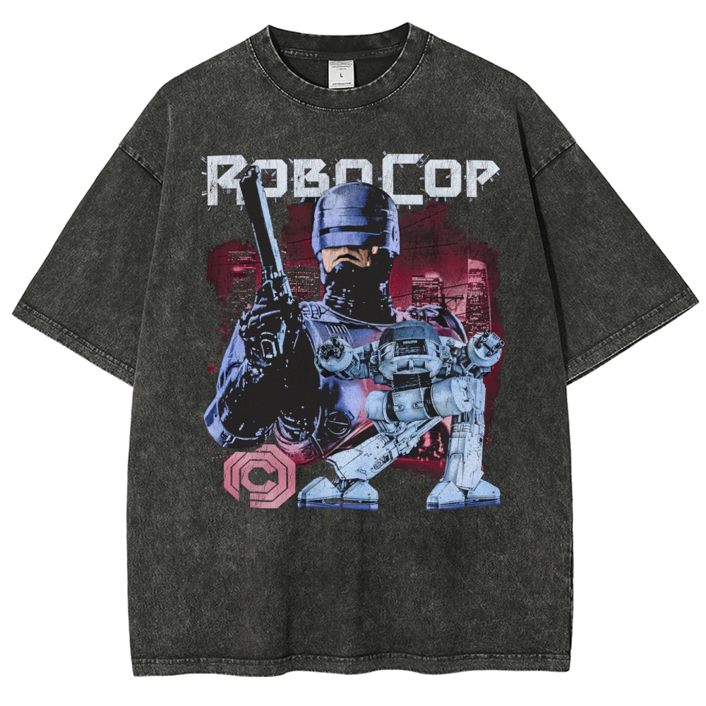 Dystopian Mech Warrior Washed T-Shirt 