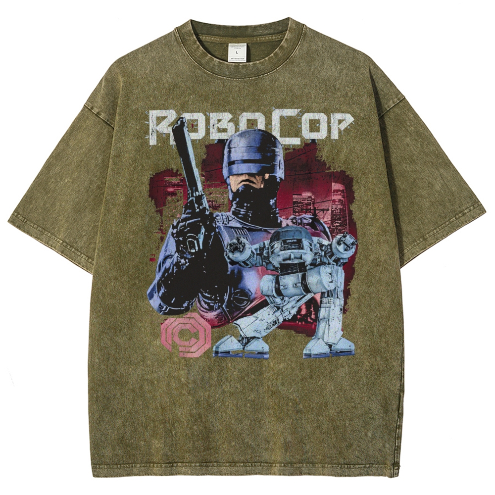 Dystopian Mech Warrior Washed T-Shirt 