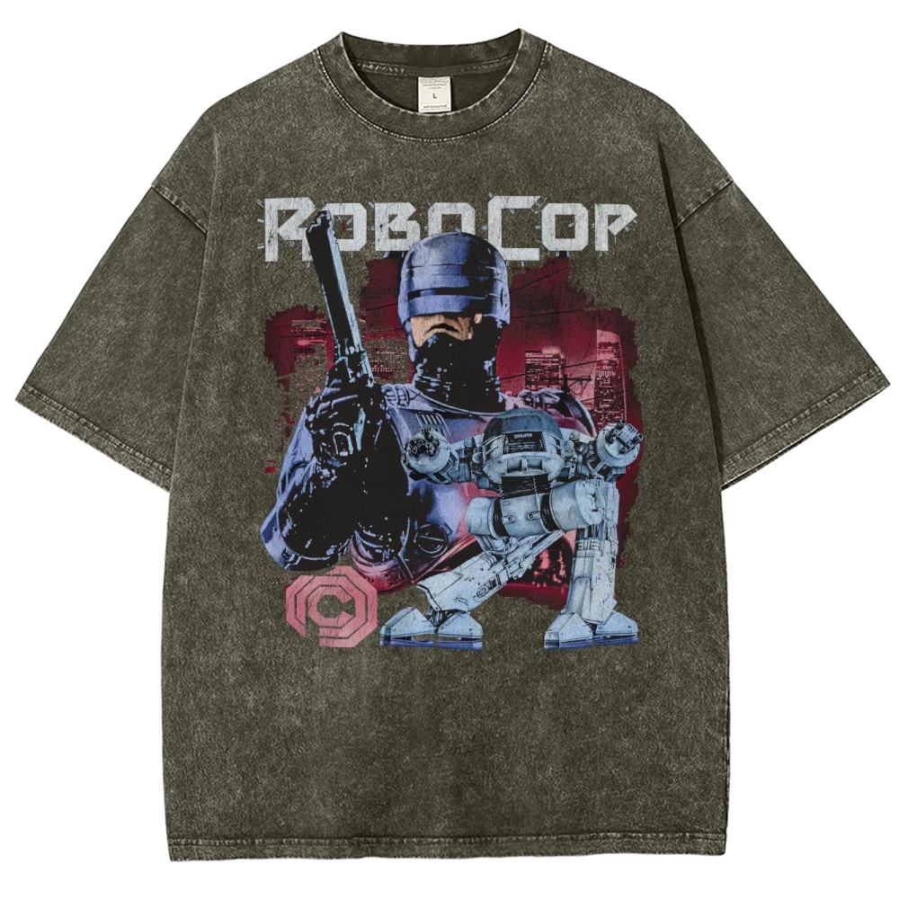 Dystopian Mech Warrior Washed T-Shirt 