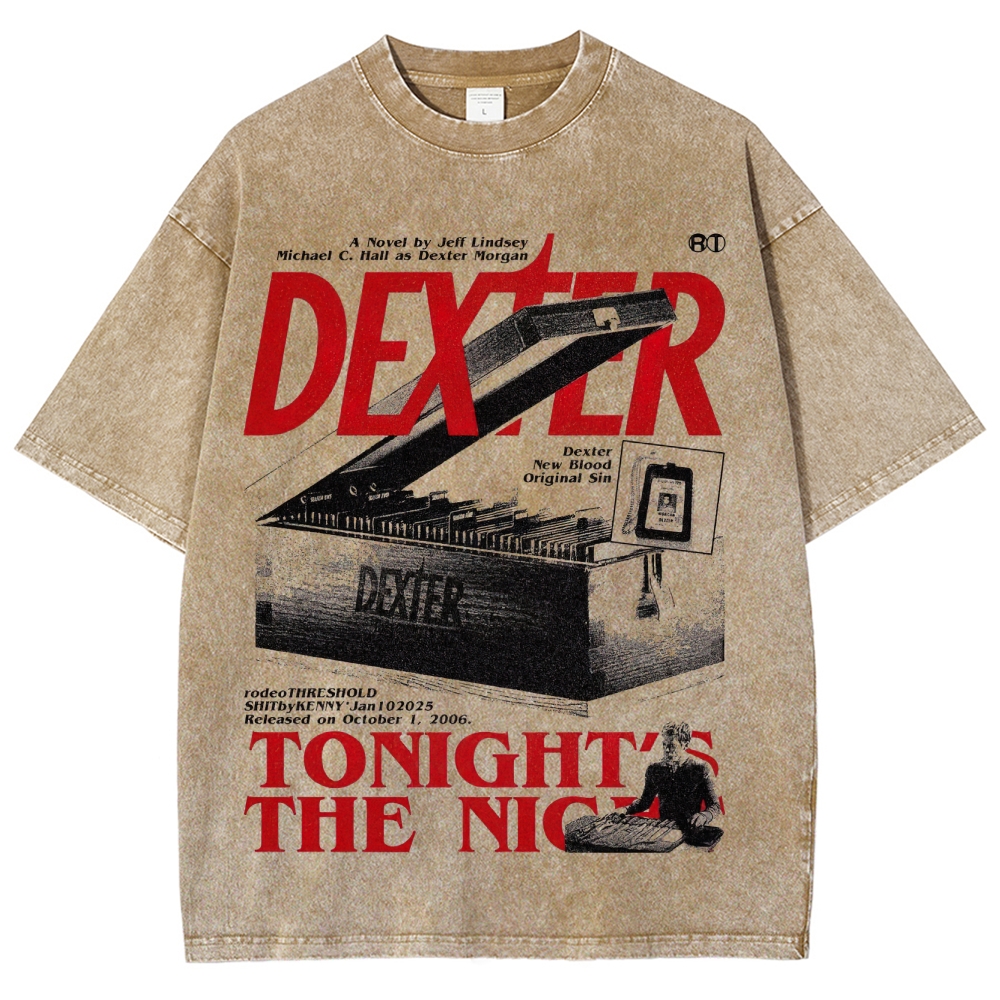 Crime Thriller Character Graphic Retro Washed T-Shirt