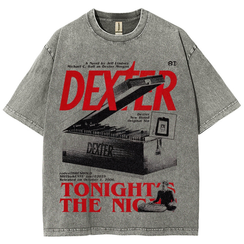 Crime Thriller Character Graphic Retro Washed T-Shirt