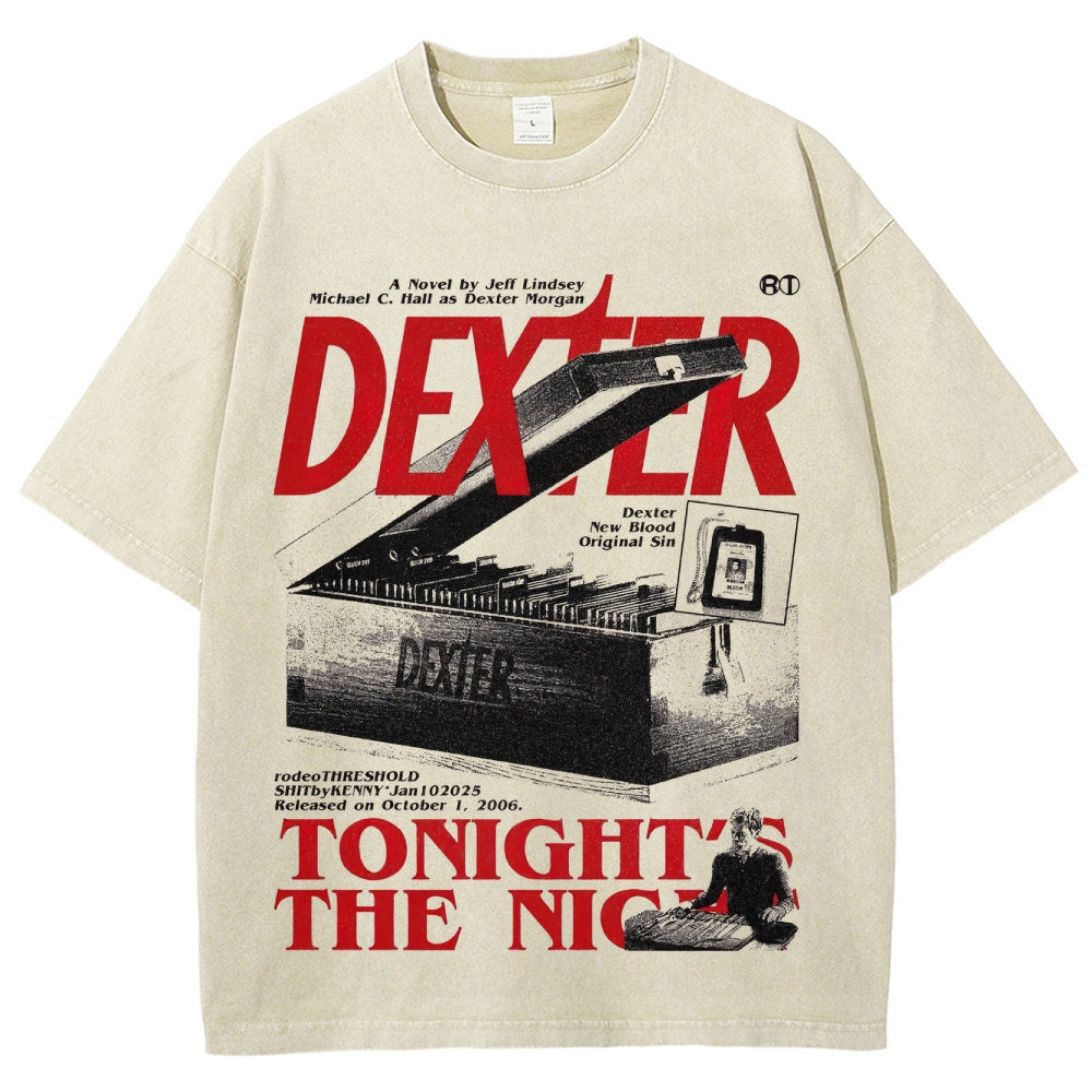Crime Thriller Character Graphic Retro Washed T-Shirt