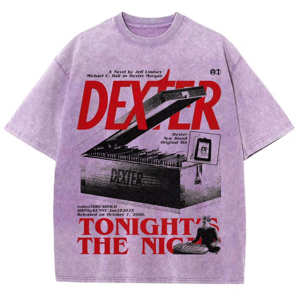 Crime Thriller Character Graphic Retro Washed T-Shirt