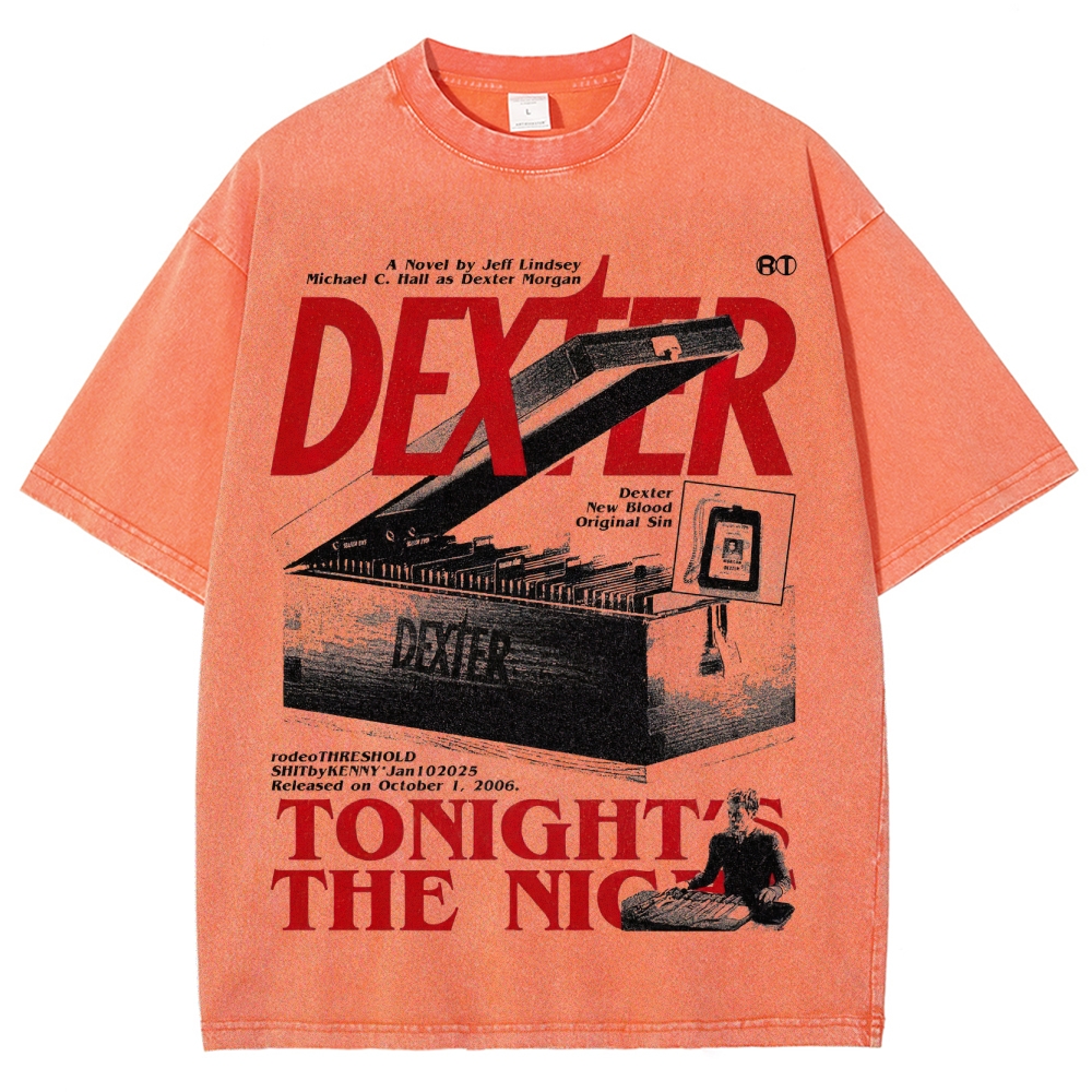 Crime Thriller Character Graphic Retro Washed T-Shirt