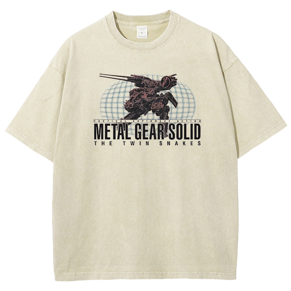 Tactical Espionage Action Mech Graphic Retro Washed T-Shirt