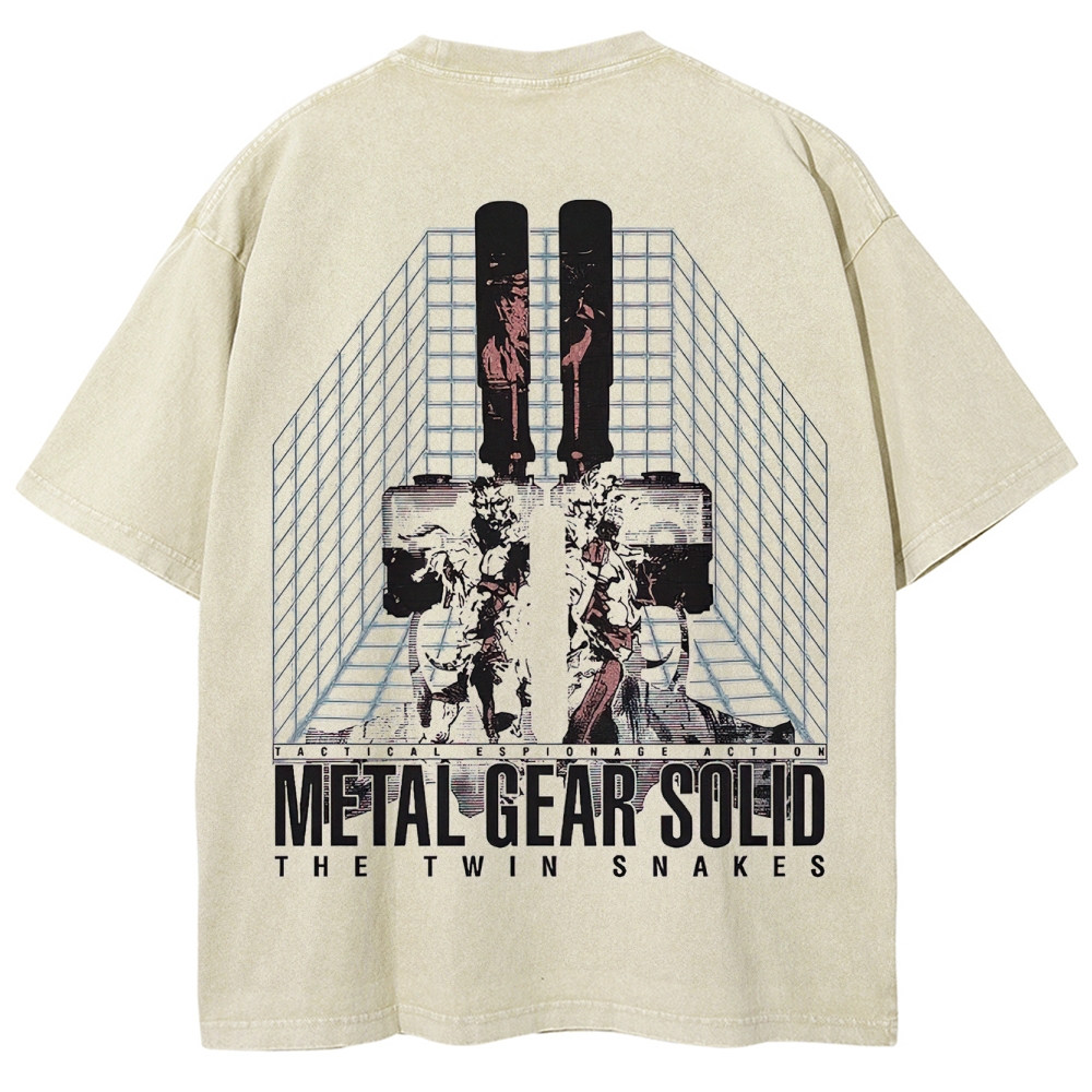 Tactical Espionage Action Mech Graphic Retro Washed T-Shirt