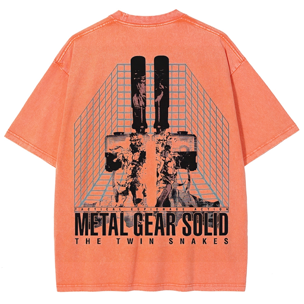 Tactical Espionage Action Mech Graphic Retro Washed T-Shirt