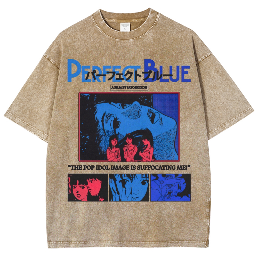 Psychological Thriller Anime Graphic Retro Washed T-Shirt