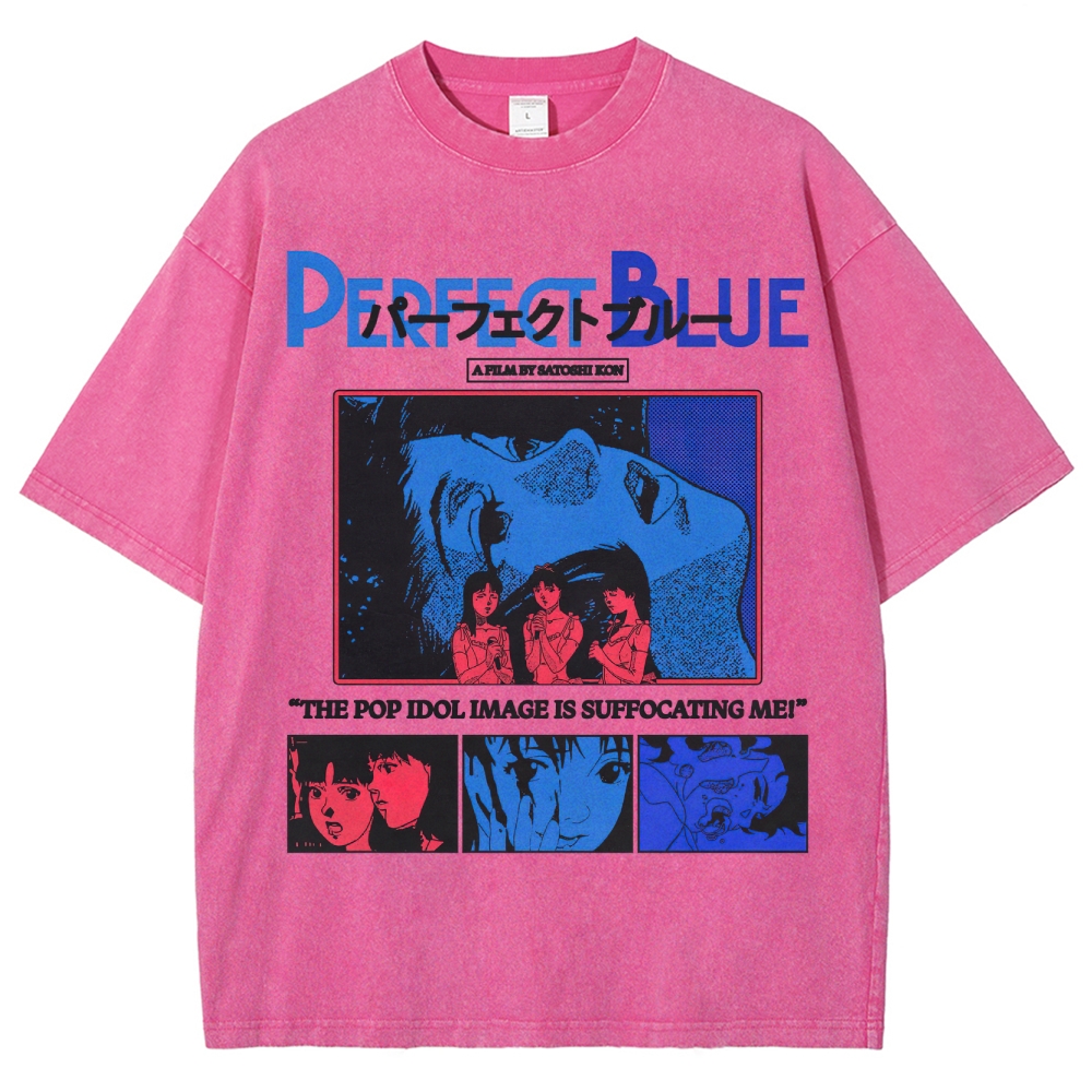 Psychological Thriller Anime Graphic Retro Washed T-Shirt