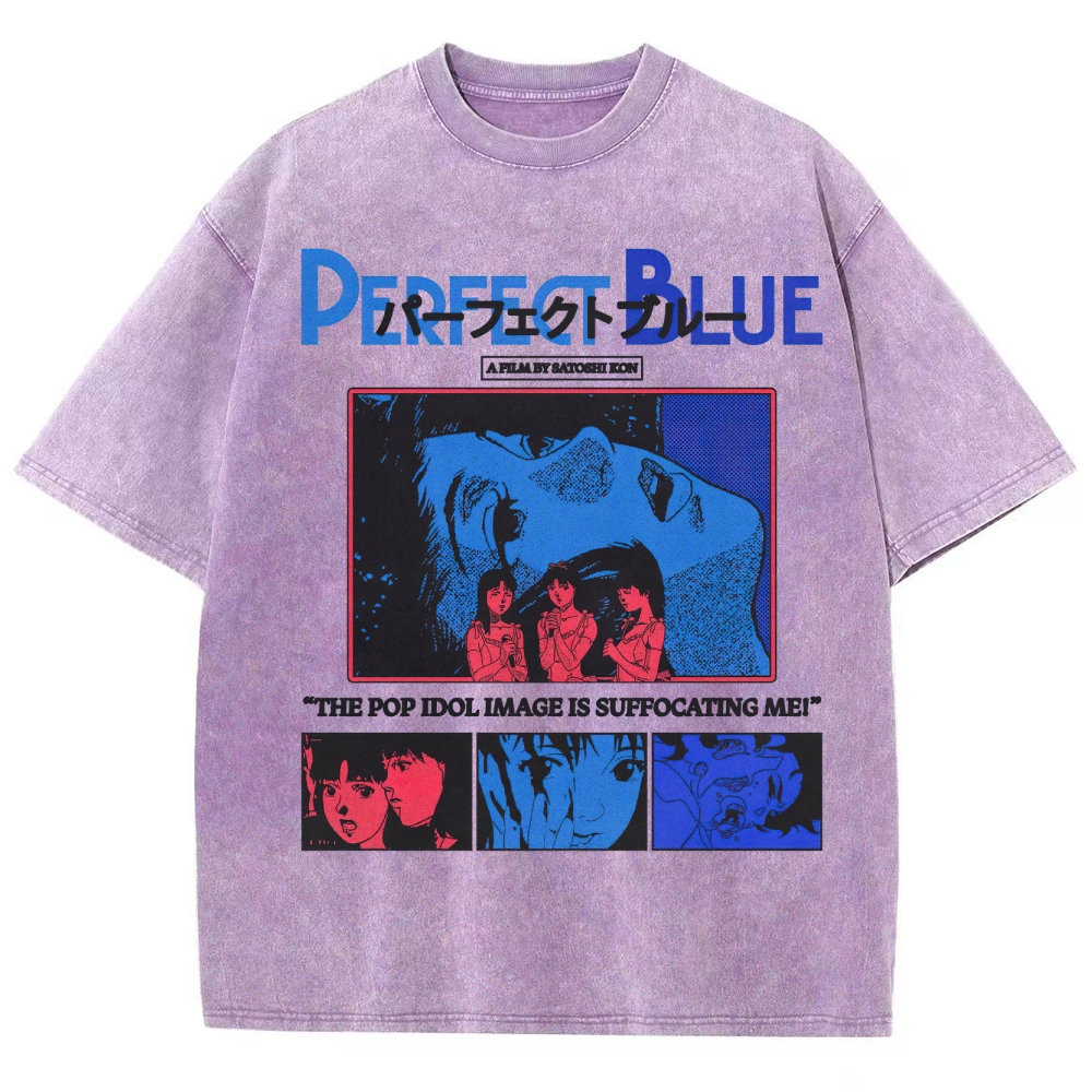 Psychological Thriller Anime Graphic Retro Washed T-Shirt