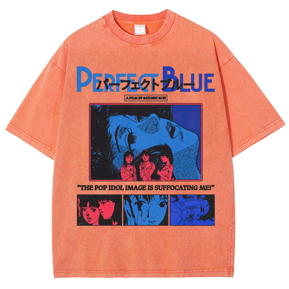 Psychological Thriller Anime Graphic Retro Washed T-Shirt