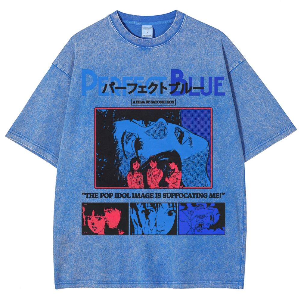 Psychological Thriller Anime Graphic Retro Washed T-Shirt