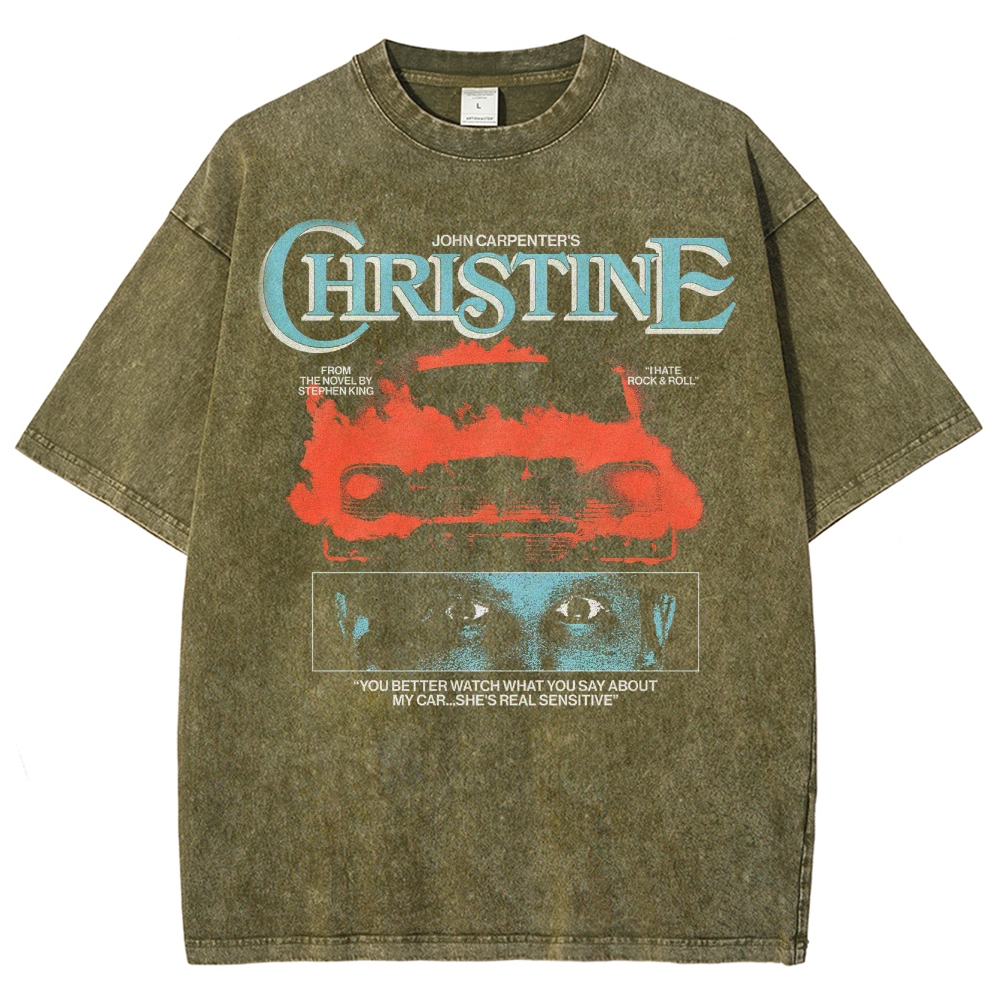 Flaming Ride & Haunted Eyes Washed T-Shirt