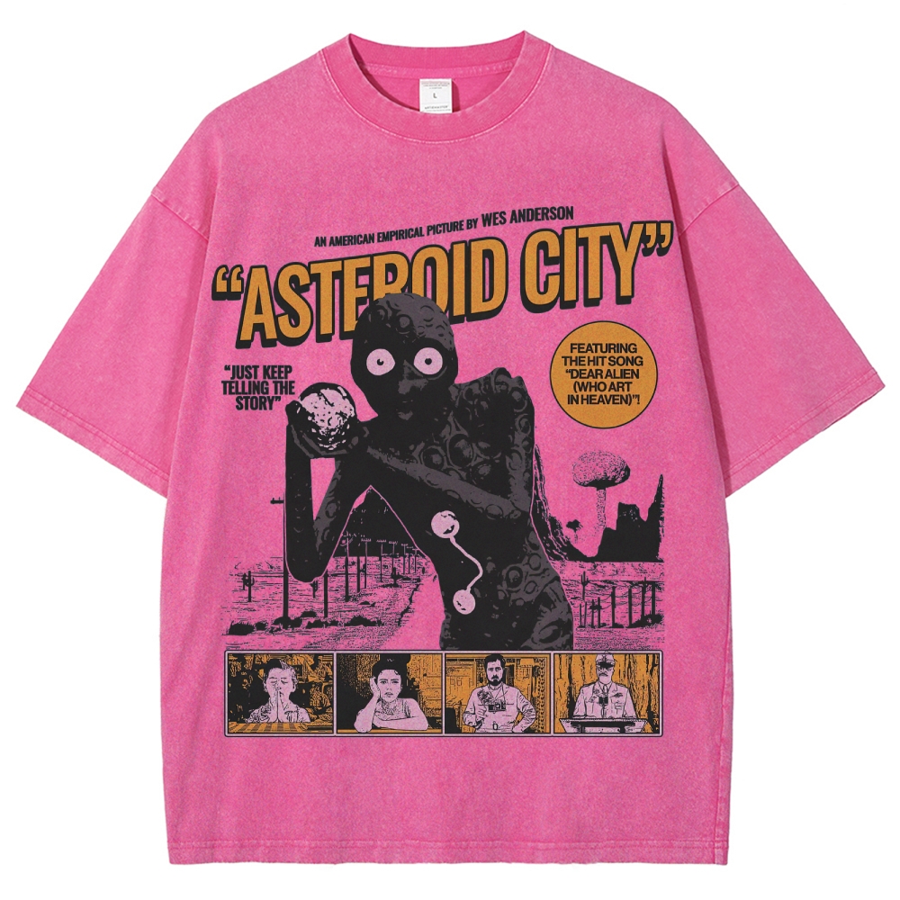 Retro Sci-Fi Comedy Character Graphic  Washed T-Shirt