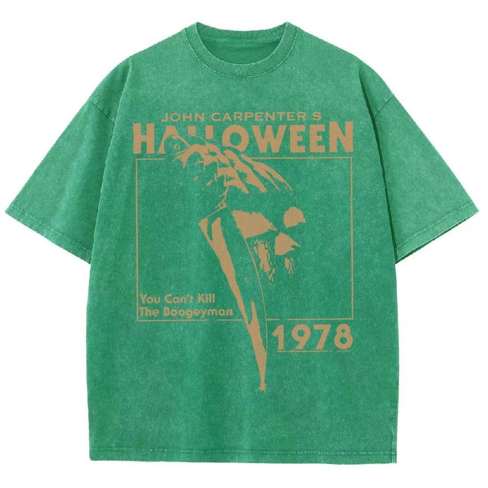 Demonic Terror Knife Outline Washed T-Shirt