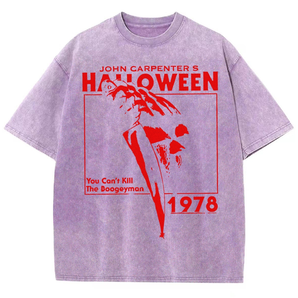 Demonic Terror Knife Outline Washed T-Shirt