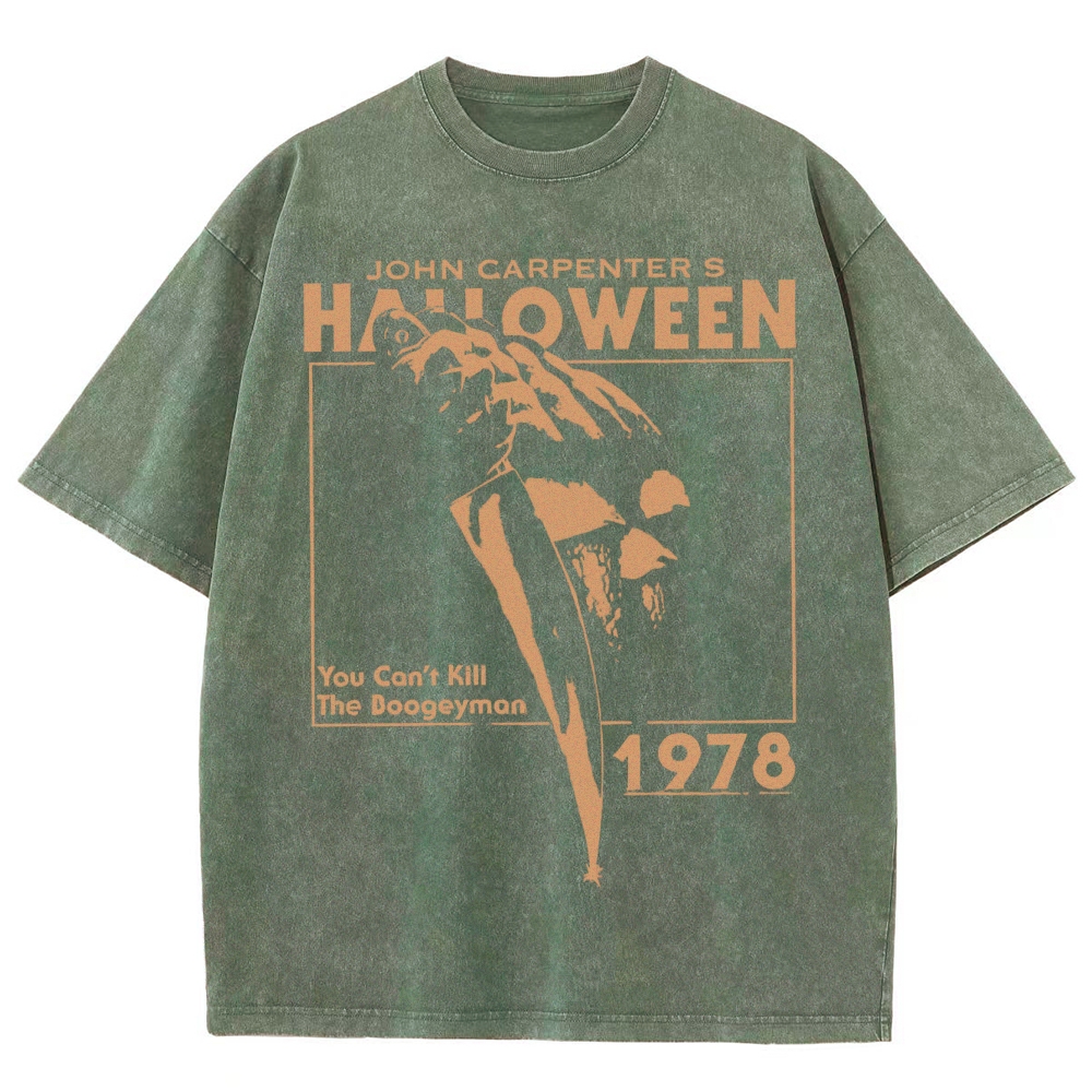 Demonic Terror Knife Outline Washed T-Shirt
