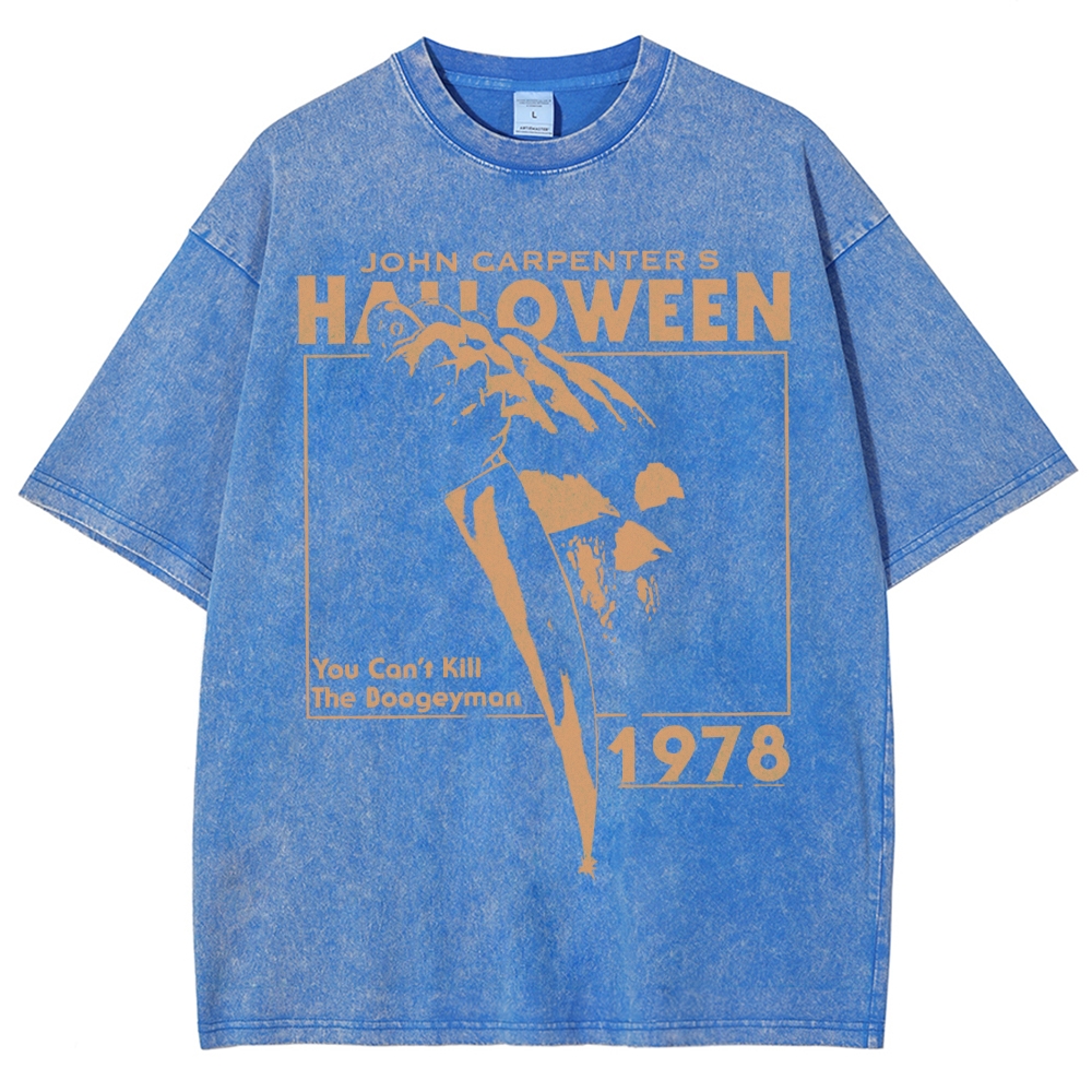 Demonic Terror Knife Outline Washed T-Shirt
