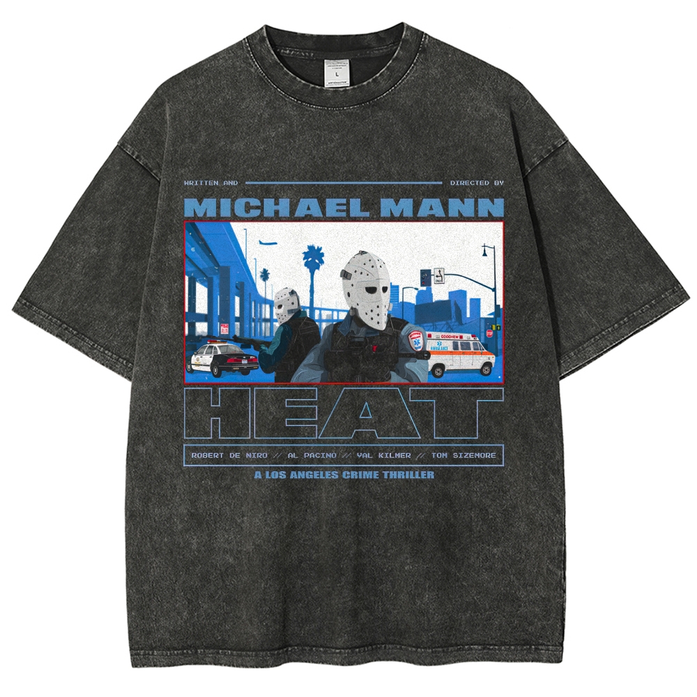 Crime Thriller LA Graphic Retro Washed T-Shirt