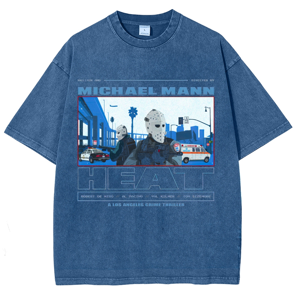 Crime Thriller LA Graphic Retro Washed T-Shirt