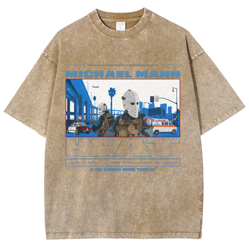 Crime Thriller LA Graphic Retro Washed T-Shirt