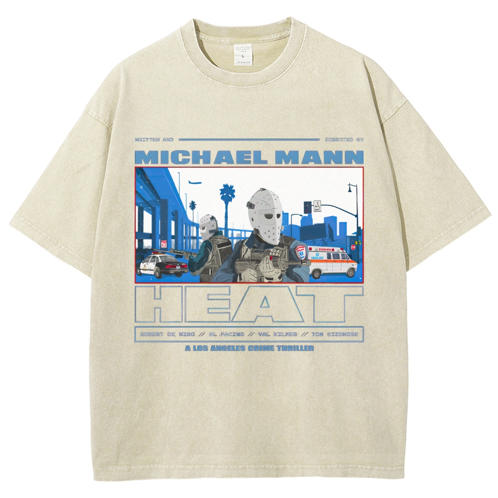 Crime Thriller LA Graphic Retro Washed T-Shirt