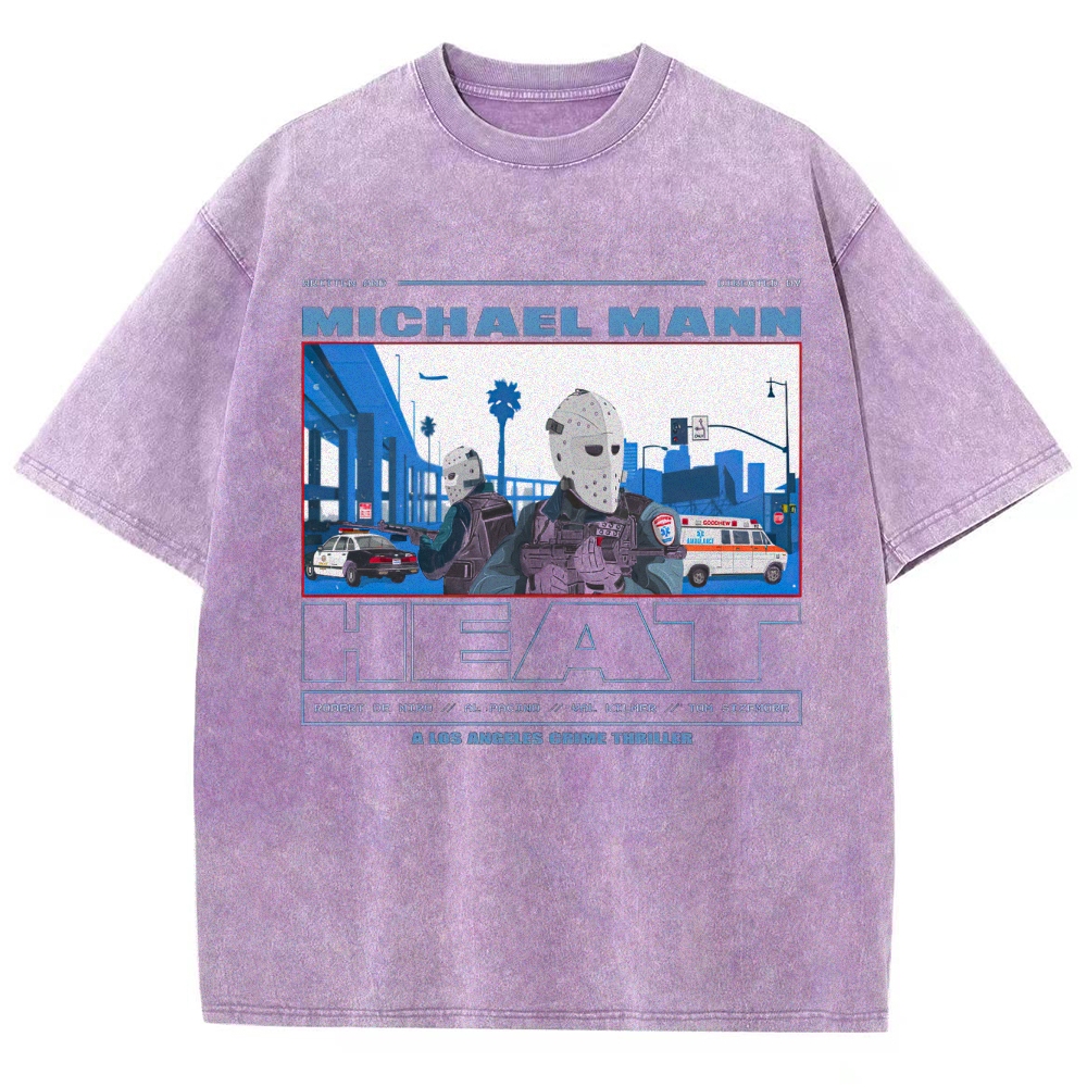 Crime Thriller LA Graphic Retro Washed T-Shirt