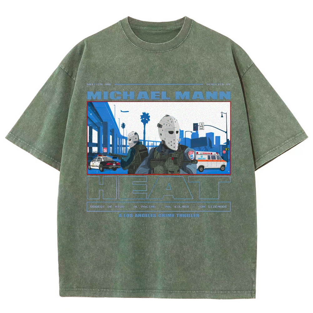 Crime Thriller LA Graphic Retro Washed T-Shirt