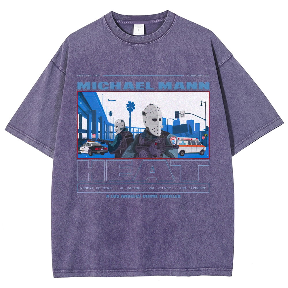 Crime Thriller LA Graphic Retro Washed T-Shirt