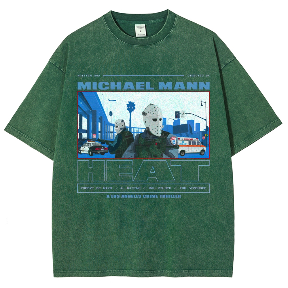 Crime Thriller LA Graphic Retro Washed T-Shirt