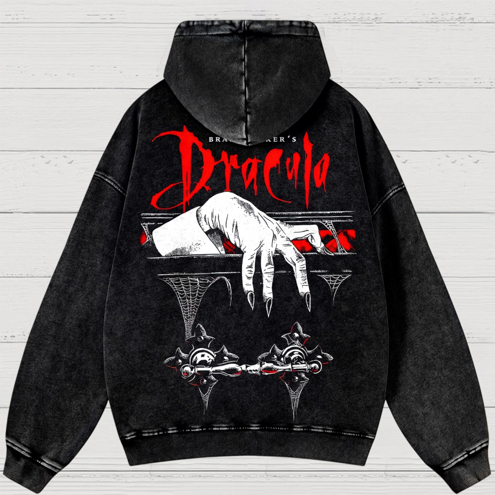 Gothic Horror Washed Hoodies 